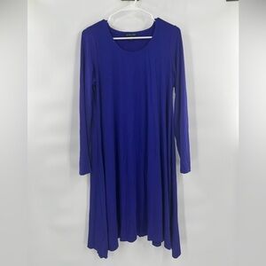 Eileen Fisher blue long sleeve jersey dress size M